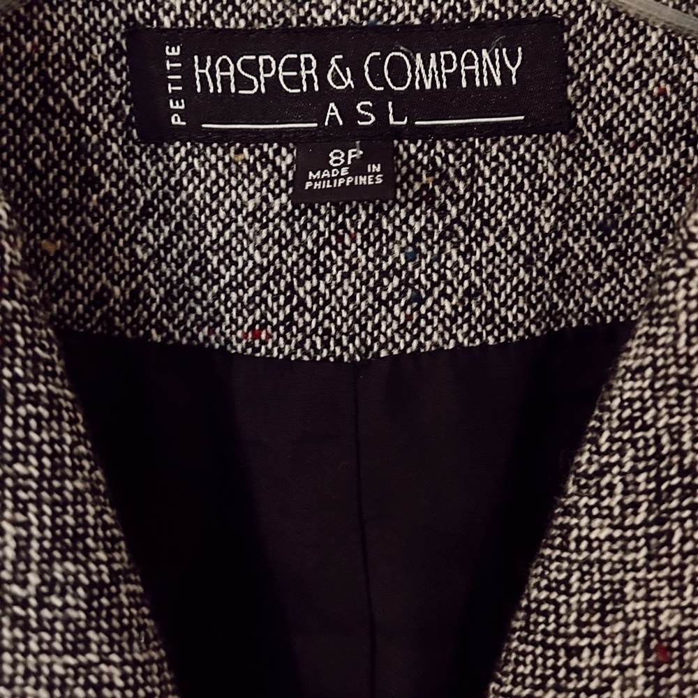 Jasper and Company ASL Petite Heathered Gray Wool Blazer, size 8P - Picture 3 of 8